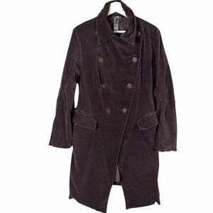 Lilith Belted Double Breasted Jacket Purple Collared Flap Pockets Medium Purple